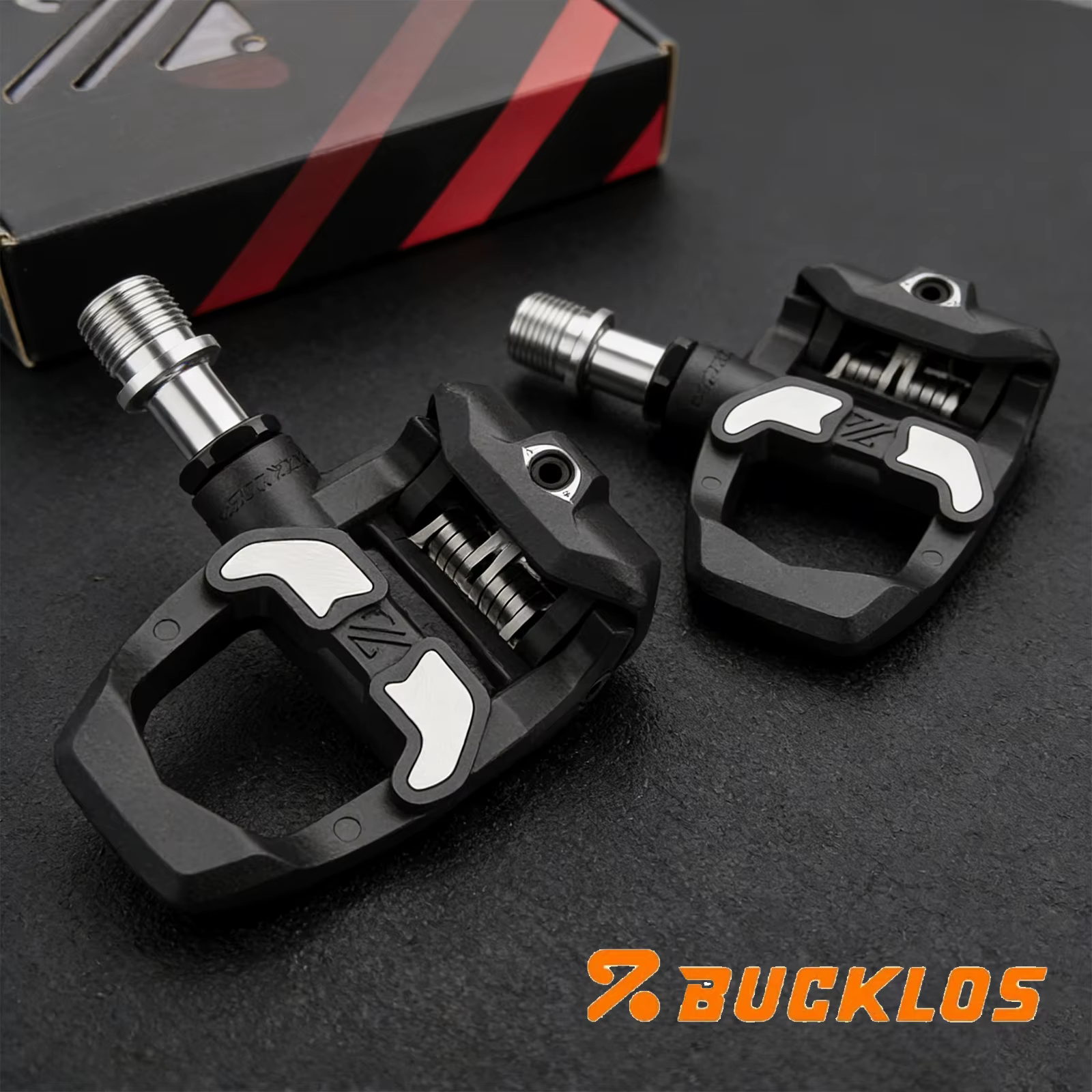 Pédales de vélo de route BUCKLOS, pédales autobloquantes, pédales en carbone sans clip avec cales, u