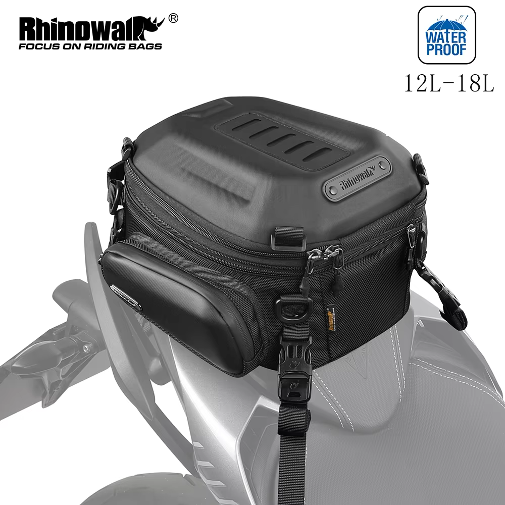 Rhinowalk sac de siège arrière de moto 12L-18L moteur extensible sac à dos à coque rigide en plein a