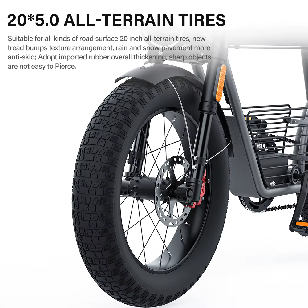 Vélo électrique fatbike pour adultes, 20 pouces, 48V, 25Ah, batterie perfecemballages