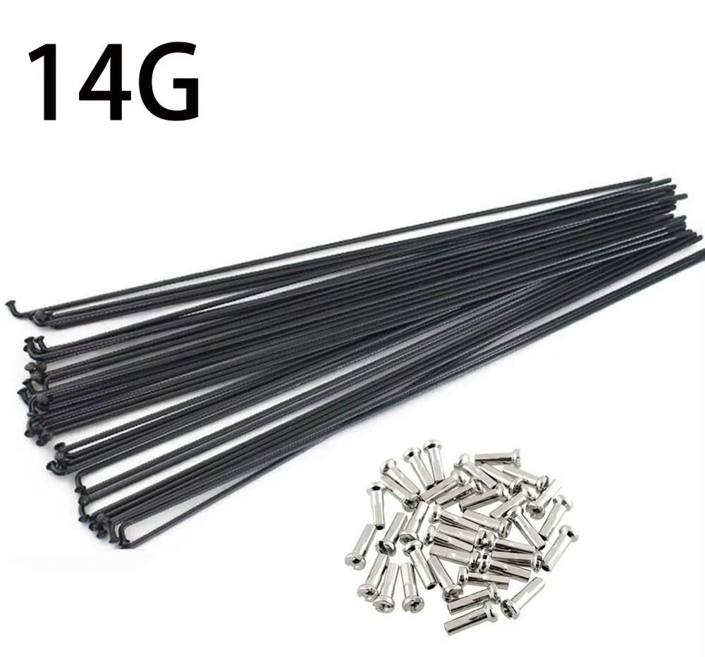 Rayons de roue de vélo en acier, 36 pièces, 14G J Bend, 253mm-294mm