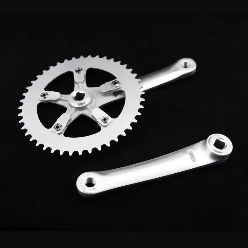 Pédalier de vélo Vintage à vitesse unique, engrenage fixe, argent, roue dentée de vélo de route, 170