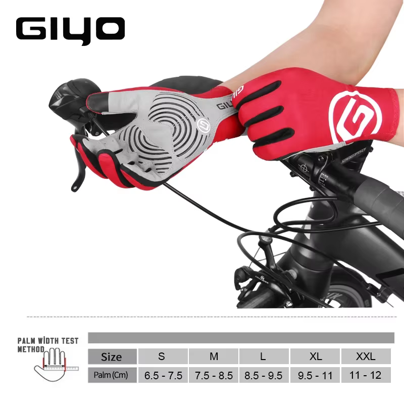 Giyo – gants de cyclisme à doigts complets en tissu Lycra, mitaines longues antidérapantes pour vélo
