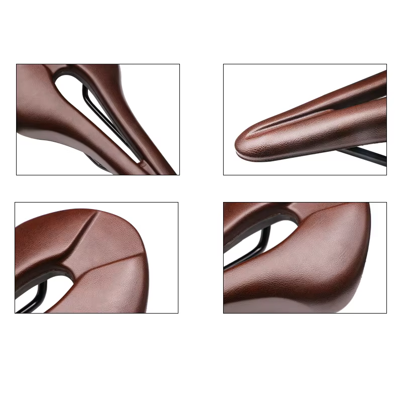 Selle de vélo en cuir PU, Design creux respirant, siège doux et confortable, vtt, vélo de route, cou