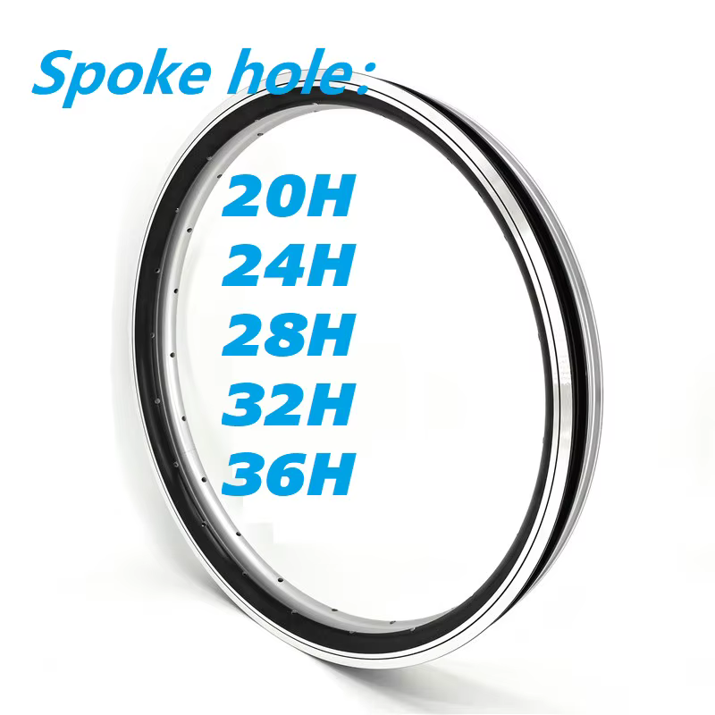 20 "406 jantes de vélo pliantes Double paroi jante en alliage d'aluminium Valve Schrader 20H 24H 28H