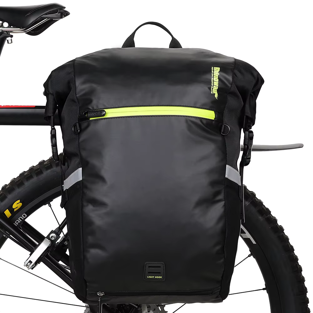 Sacoche latérale pour vélo Rhinowalk 24L, sacoche de porte-bagages pour vélo, sac à dos de cyclisme 