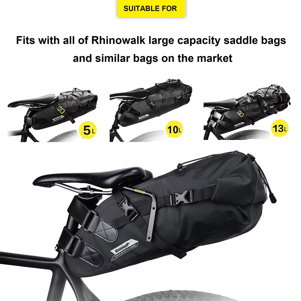 Rhinowheel – sac de vélo 10L-13L étanche, support de vélo et stabilisateur de grande capacité, sacoc