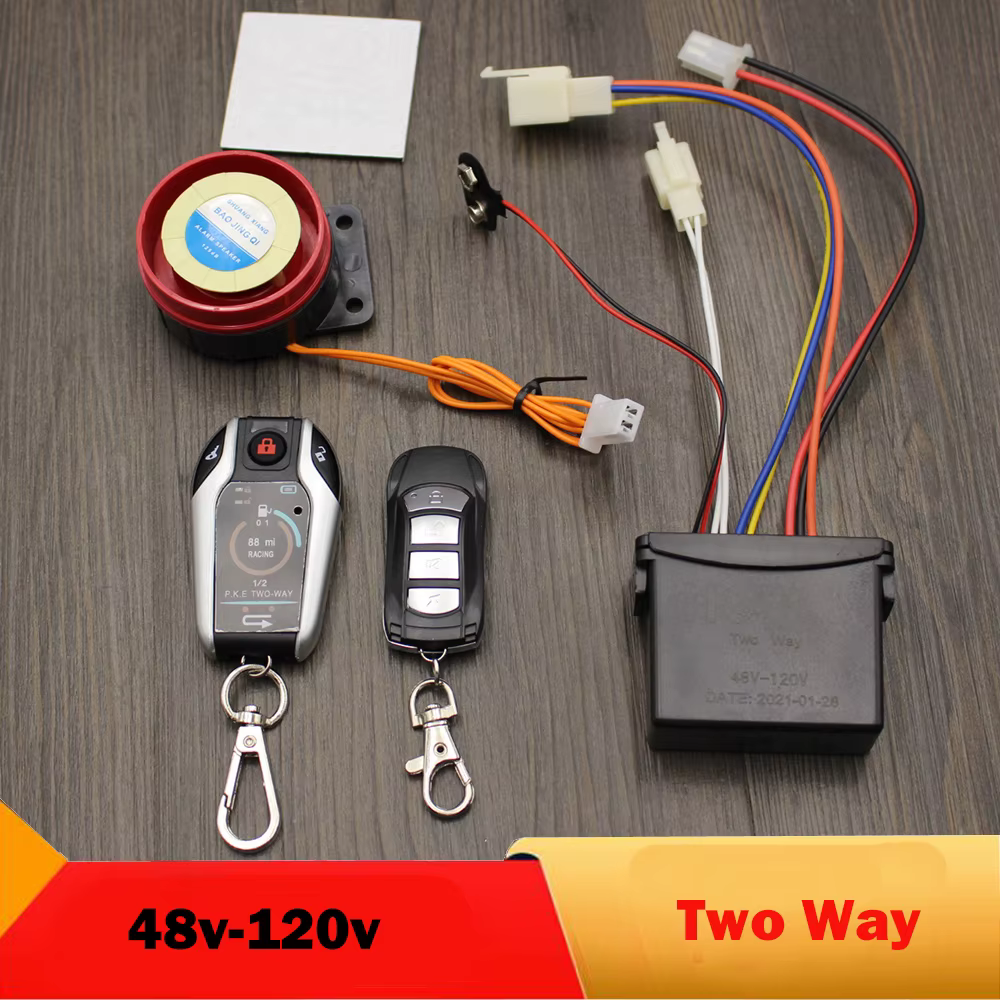 48V 60V 72V 84V 96V 108v 120V moto électrique vélo alarme antivol universel système d'alarme de sécu