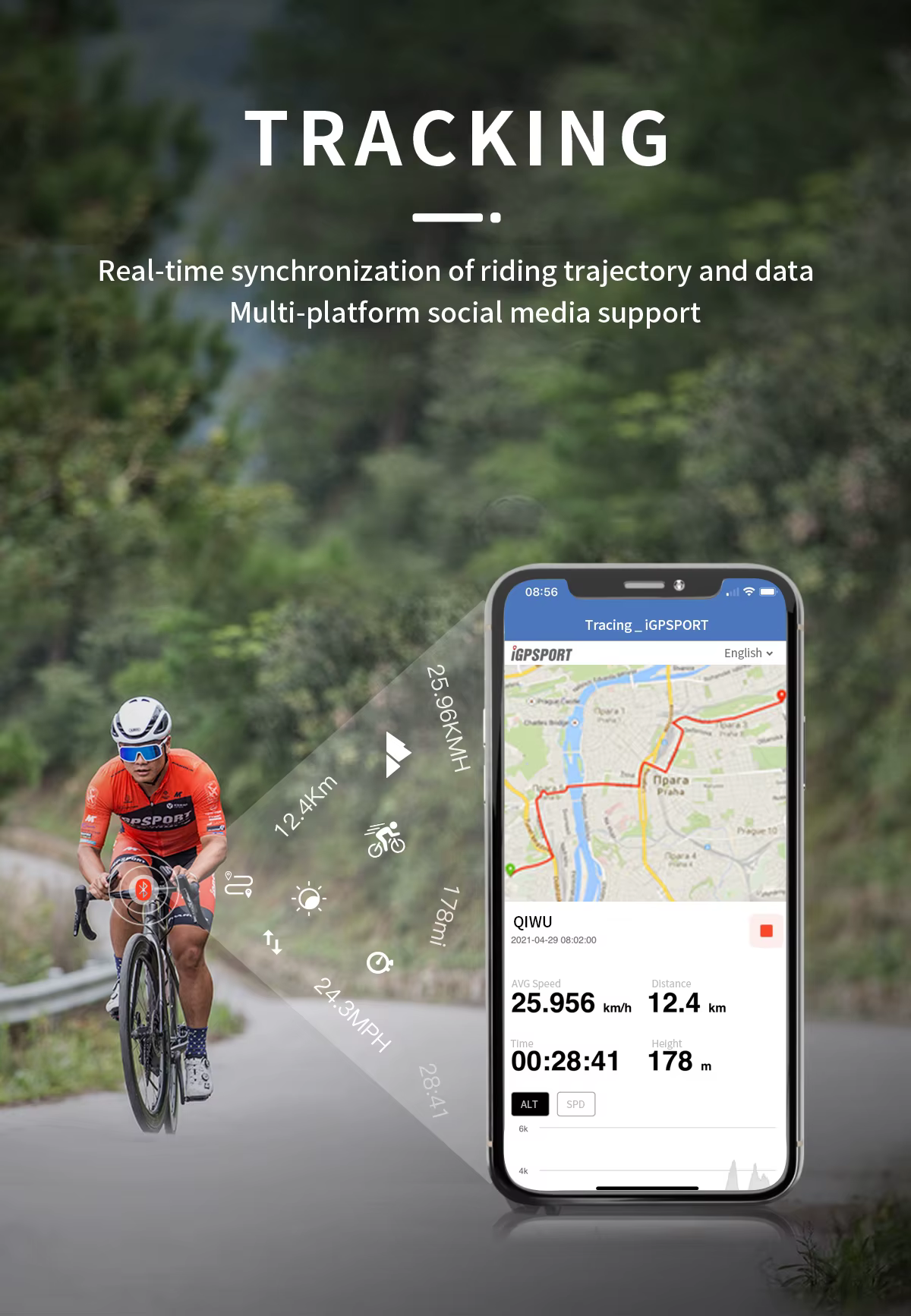 IGPSPORT – compteur de vélo sans fil IGS320, IPX7, Bluetooth 5.0 ANT + GPS, 72H d'autonomie de la ba