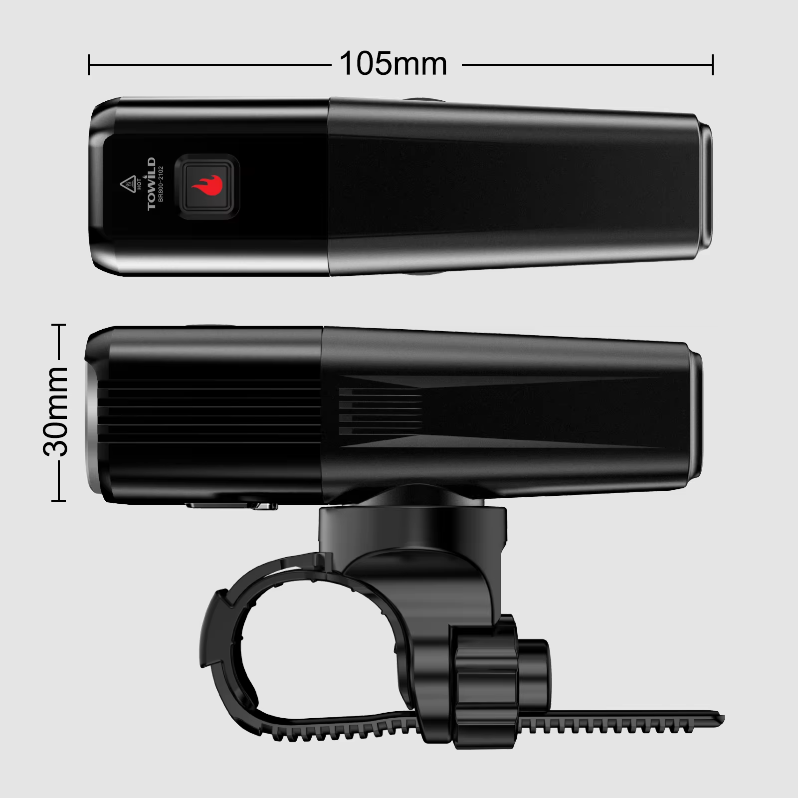 TOWILD – phare de vélo 800 lumens, torche anti-éblouissement, charge USB, équipement de cyclisme, BR