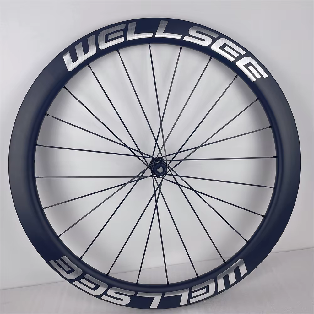 Roue à disque UD pour vélo de route, logo argent 700C, roue 3K 12K axe transversal 2022x12 100x12mm 