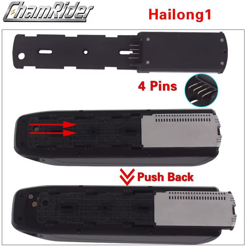 ChamRider Original 48V 36V 52V batterie de vélo électrique 24ah Hailong Max 50A BMS 500W 1000W 1500W