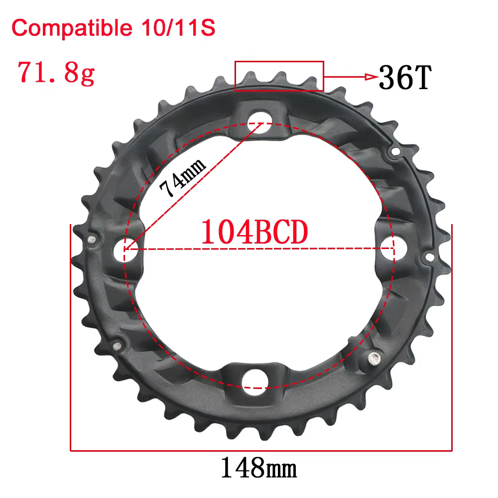 64BCD 104BCD vtt plateau de vélo Double roue à chaîne 22T 24T 26T 28T 36T 38T pignons VTT pédalier p