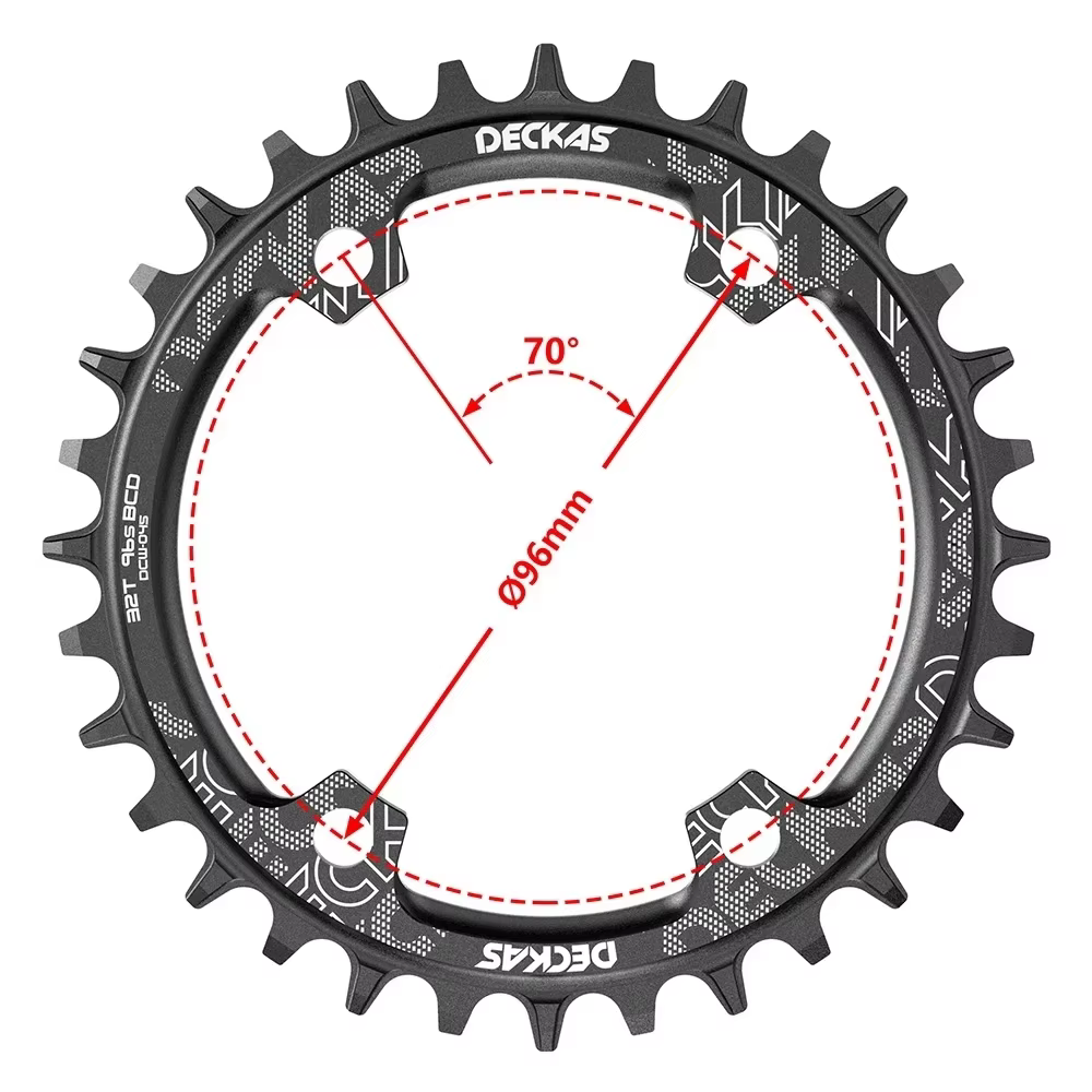 Deckas 96bcd plateau de vélo de montagne BCD 96mm asymétrie 32/34/36/38T pièces de plaque de couronn