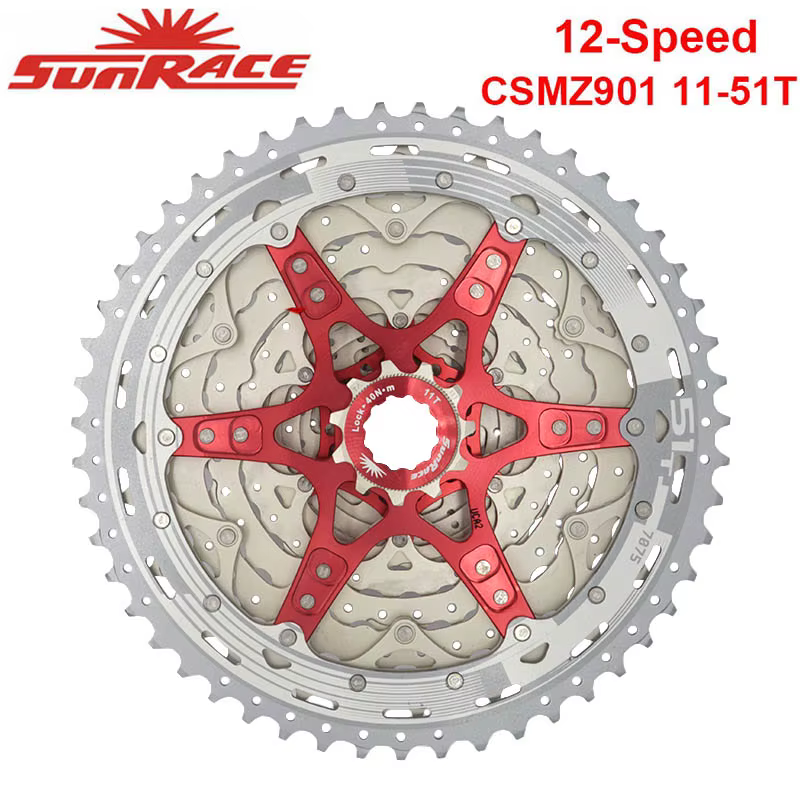 SunRace nouveau CSMZ901 roue libre 12 vitesses 11-51T VTT Cassette vtt volant d'inertie 12S pignon C
