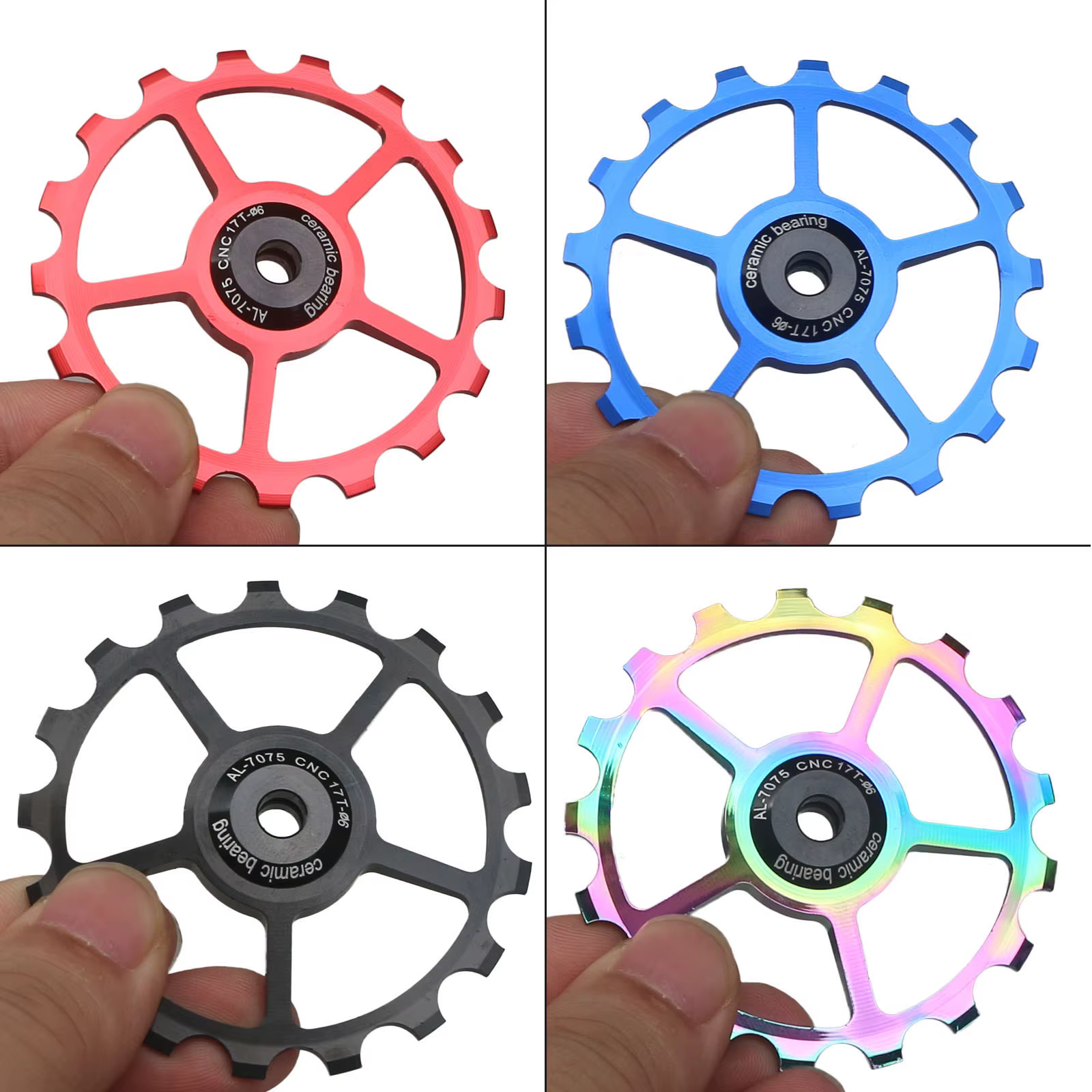 Poulie de dérailleur arrière à rouleau 10T 11T 12T 13T 14T 15T 16T 17T, roulement en céramique, roue