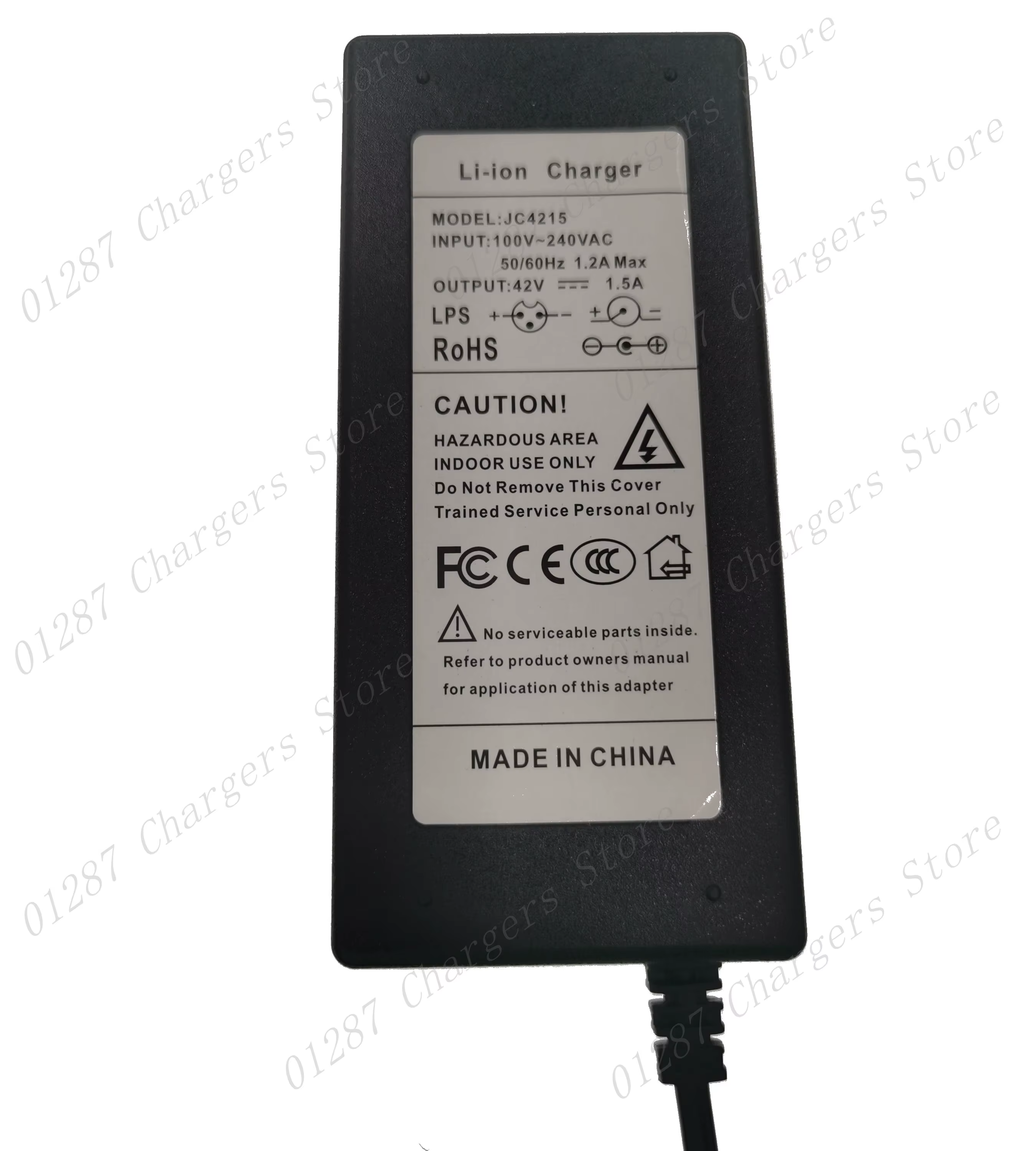 Chargeur 42V 1.5A, entrée 100-240 VAC, chargeur lithium Li-ion Li-poly pour vélo électrique 10Series