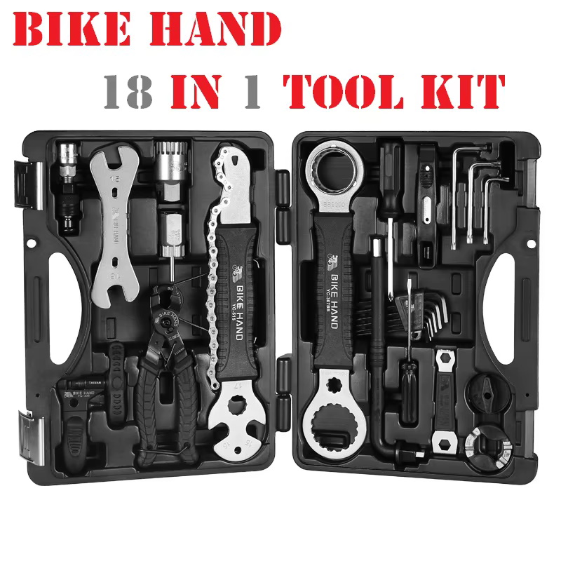 Kit d'outils multifonctions de réparation de vélo 18 en 1, main de bicyclette, Kit d'outils de répar