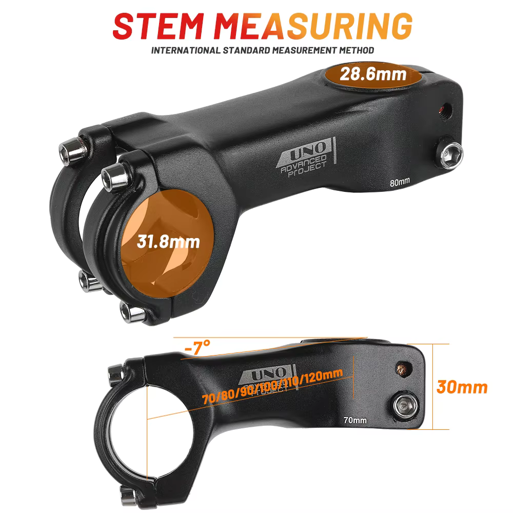 UNO tige de vélo ultralégère tige de vélo de route fourche-7 degrés 28.6mm 31.8mm 70/80/90/100/110/1