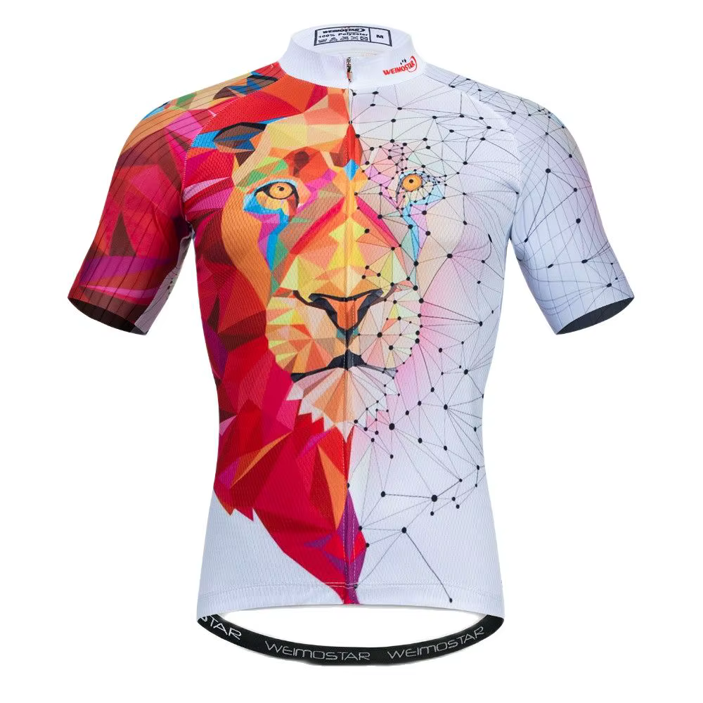 Vêtements de cyclisme d'été pour hommes, équipe de moto tout-terrain, manches courtes, lion, VTT, de