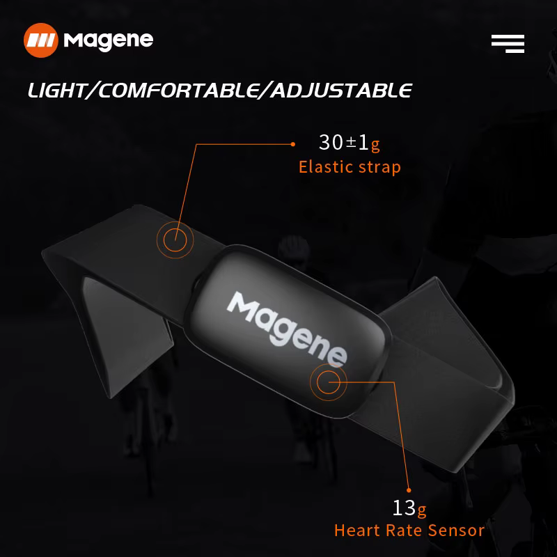 Magene Mover H64 capteur de fréquence cardiaque double Mode ANT Bluetooth avec sangle pectorale ordi