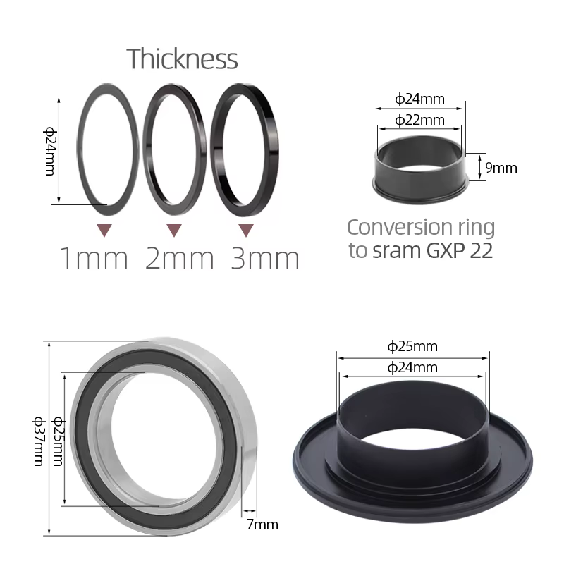 Kactus Tech BB90 Boîtiers de pédalier en céramique à pression pour VTT et vélos de route, pièces de 