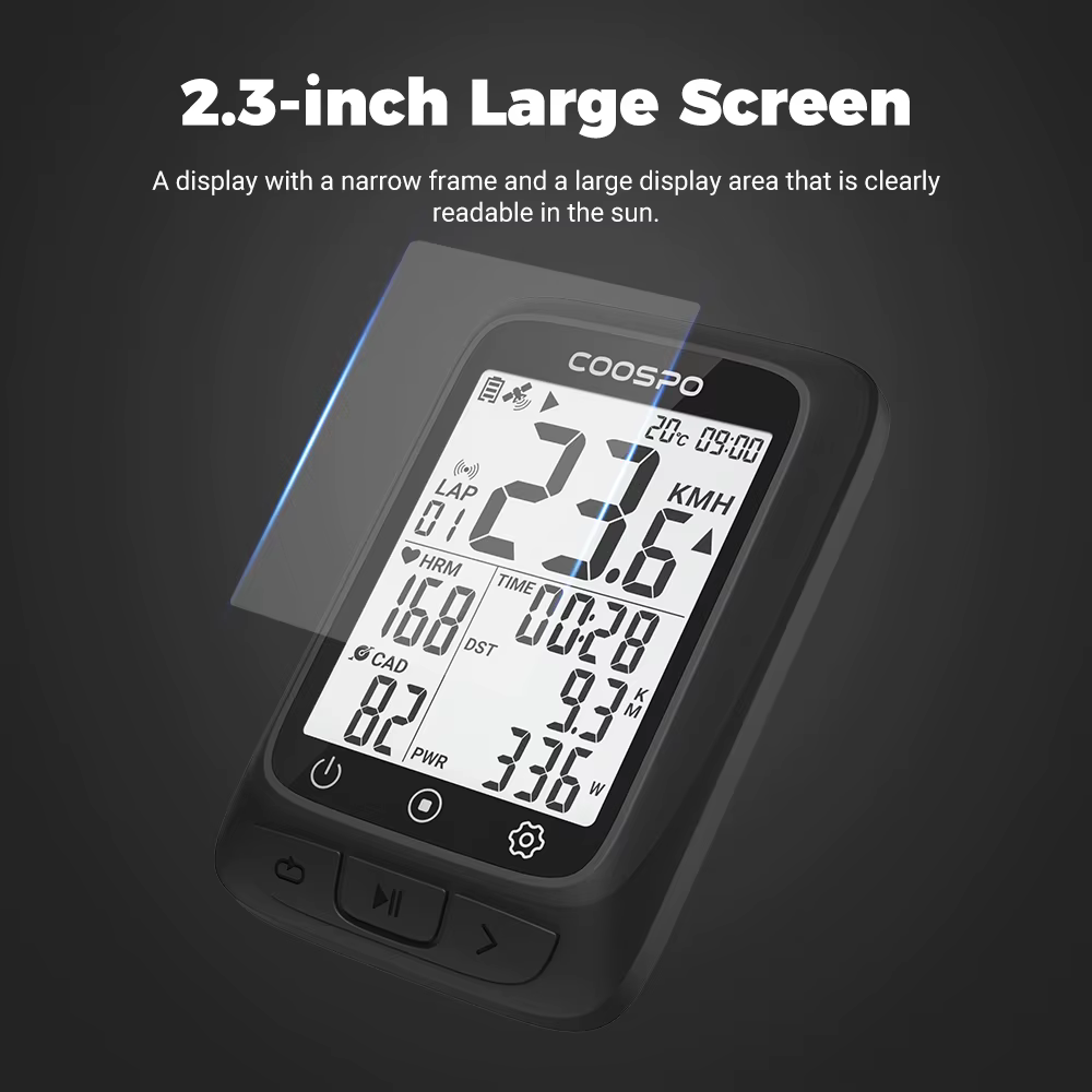 CooSpo – GPS BC107 IPX67 pour vélo, ordinateur de vélo, synchronisation avec les capteurs Stra Ant +
