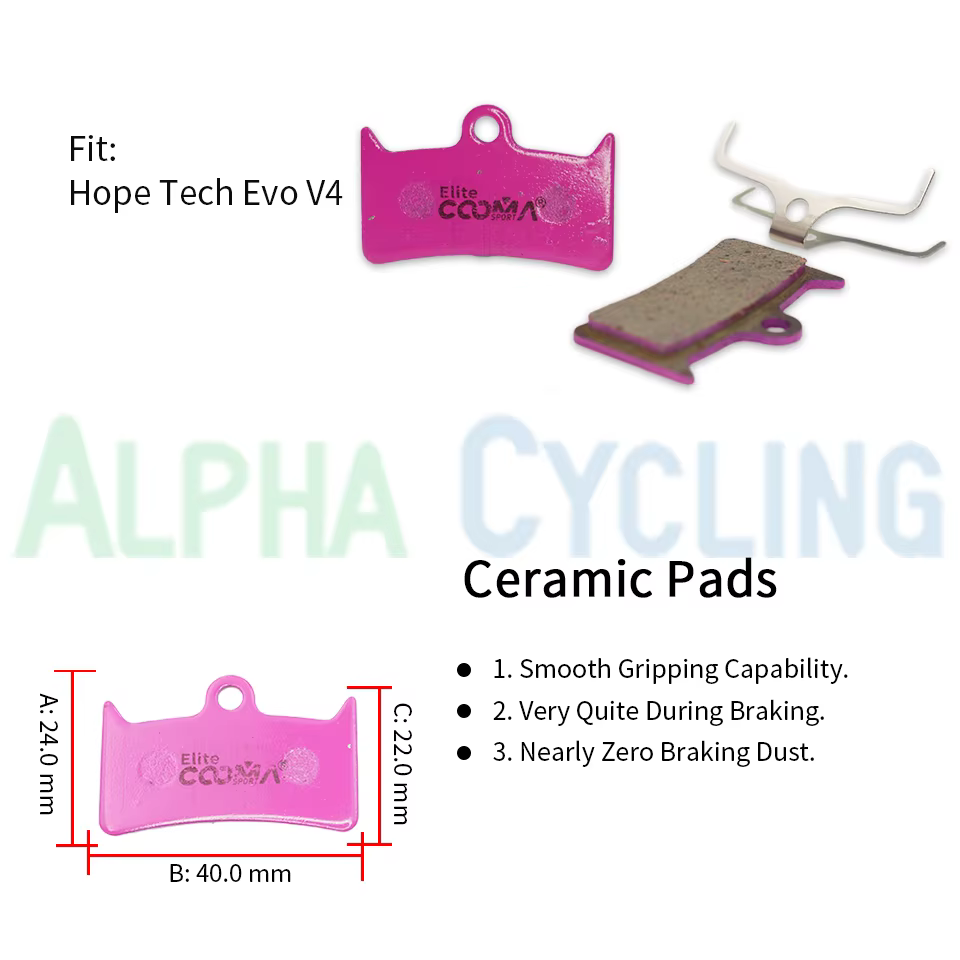 4 paires de plaquettes de frein à disque de vélo en céramique pour étrier Hope Tech Evo V4, classe E