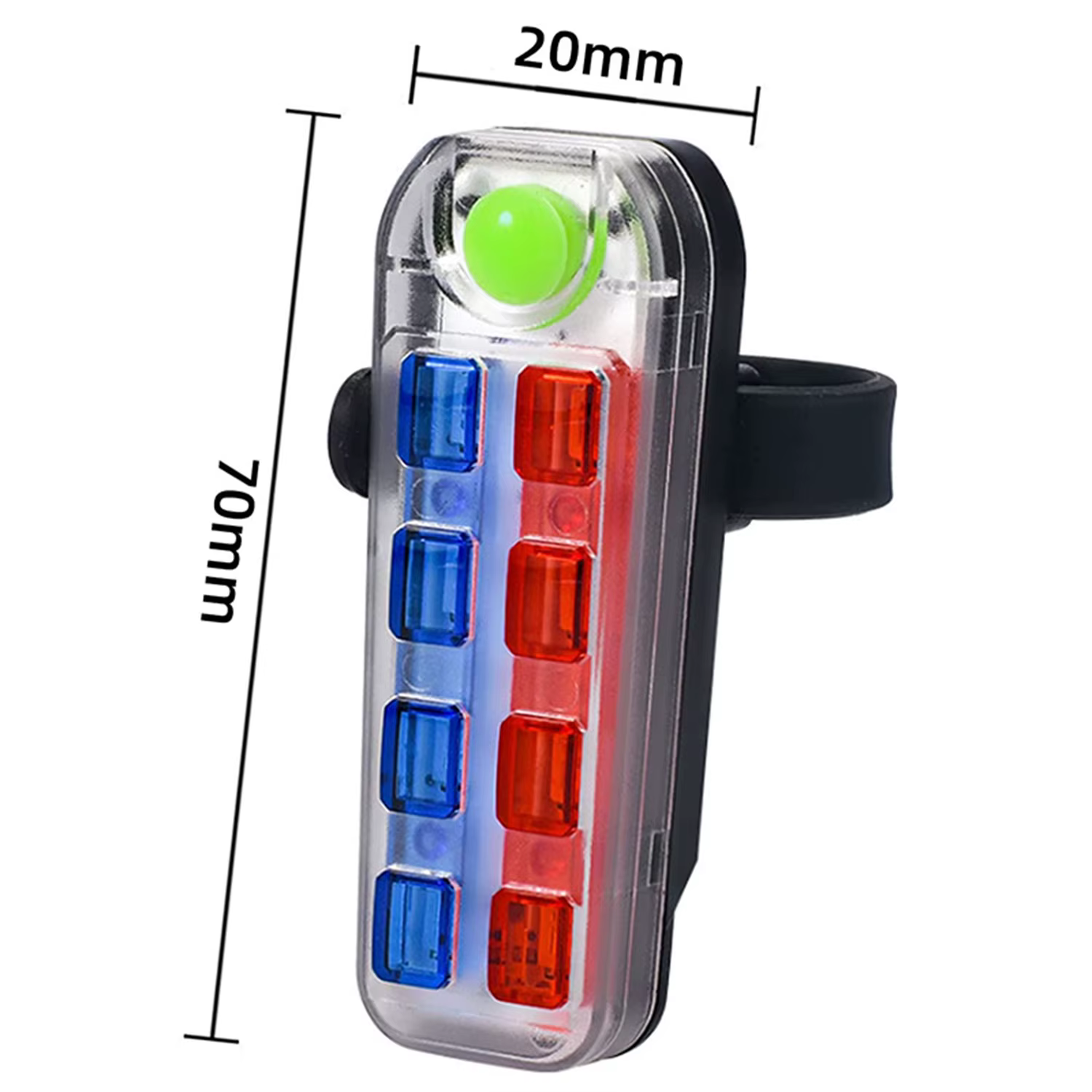 Feu arrière de vélo 8 LED rouge bleu épaule lumière de Police USB Rechargeable vtt clignotant averti