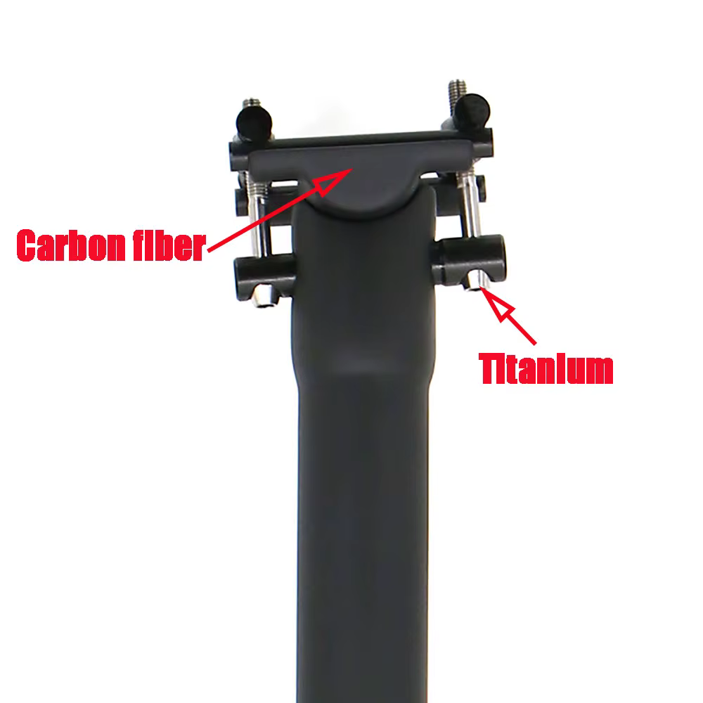ELITAONE - Tige de selle de vélo entièrement en fibre de carbone - VTT / Vélo de route - 135g - Ultr