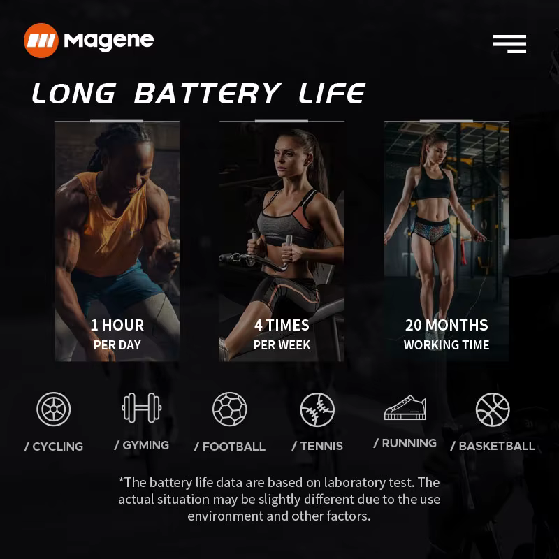 Magene Mover H64 capteur de fréquence cardiaque double Mode ANT Bluetooth avec sangle pectorale ordi