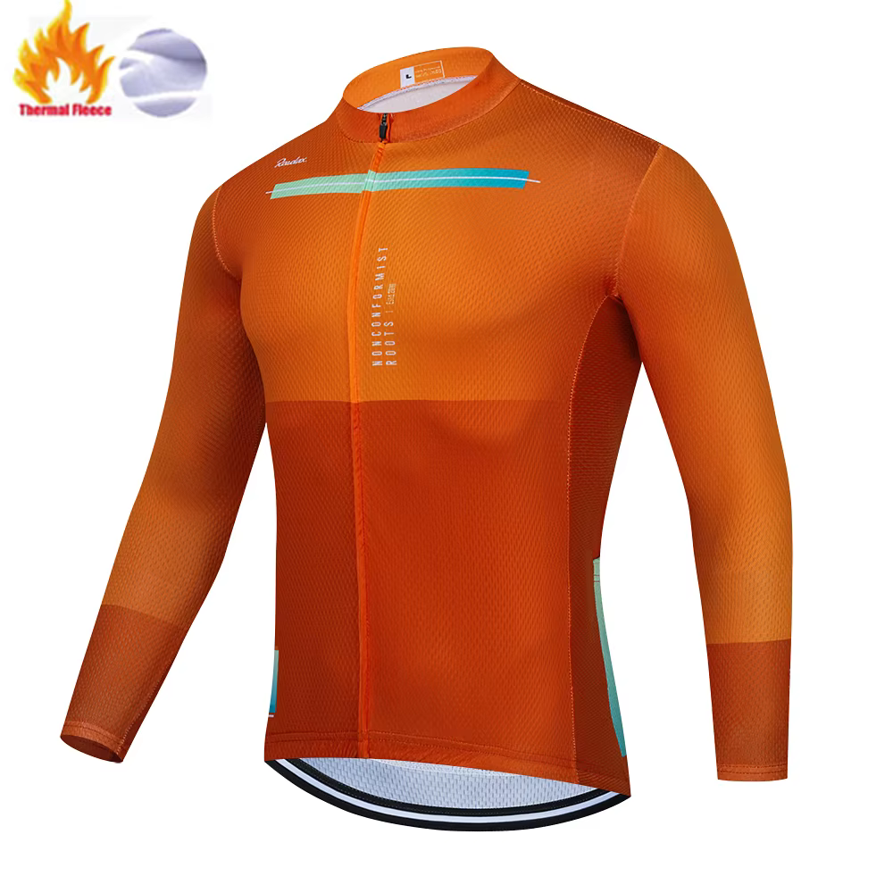Hommes vestes d'hiver 2025 équipe Raudax hiver vêtements de cyclisme vtt à manches longues maillots
