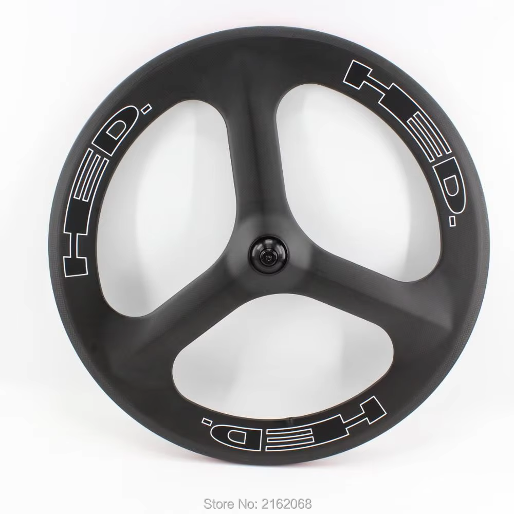 Roues de vélo tout en carbone 700C à 3 rayons, mat 3K, pneu tubulaire
