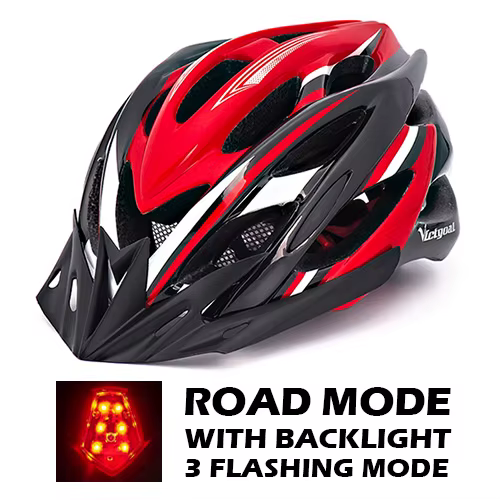 VICTGOAL Casque de vélo Ultralight Feux arrière pour hommes LED Tailling avec pare-soleil MTB Road B
