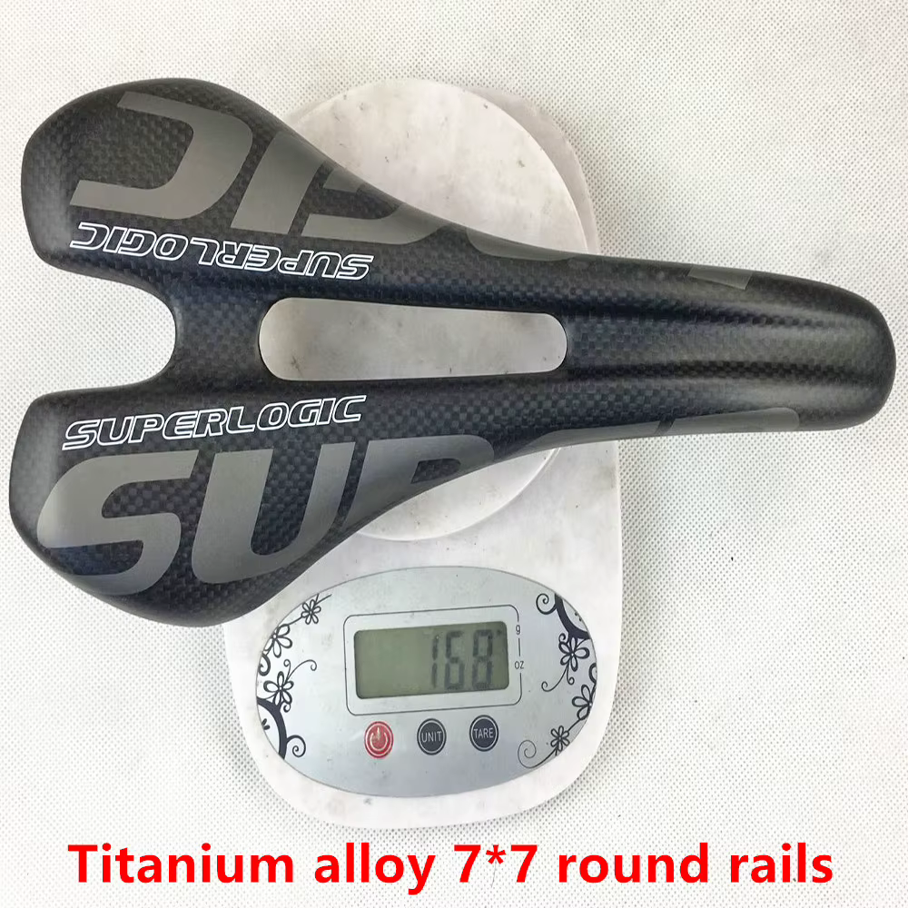 Selle de vélo de montagne superlogic entièrement en carbone, titane 7*7mm, selle de vélo de route, s