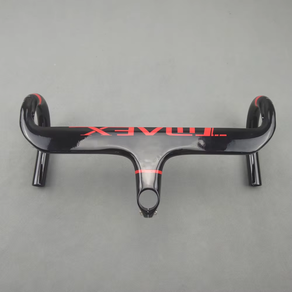 Guidon en carbone pour vélo de route, guidon de vélo, barre pliée, noir brillant, rouge, 400mm, 420m