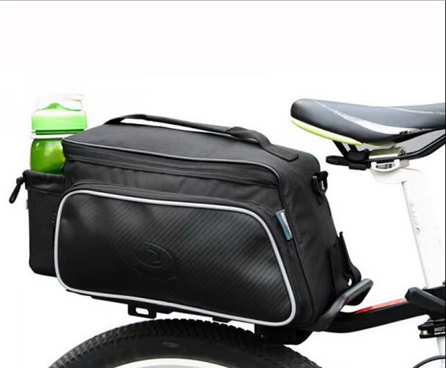 ROSWHEEL-Sac de vélo en fibre de carbone et cuir, siège arrière T1, 10L