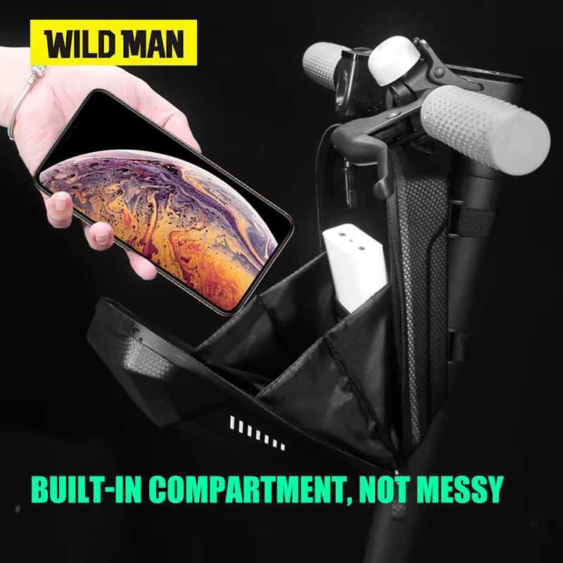 WILD MAN ES8 sac de guidon de vélo sacoches EVA coque dure avant Balance Scooter haute capacité carb