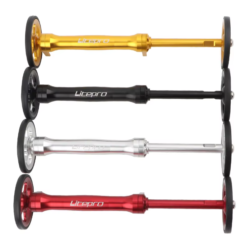 Litepro – barre d'extension et roue facile, pour brompton, supports arrière, bloc, tige télescopique
