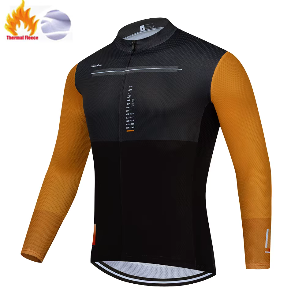 Hommes vestes d'hiver 2025 équipe Raudax hiver vêtements de cyclisme vtt à manches longues maillots
