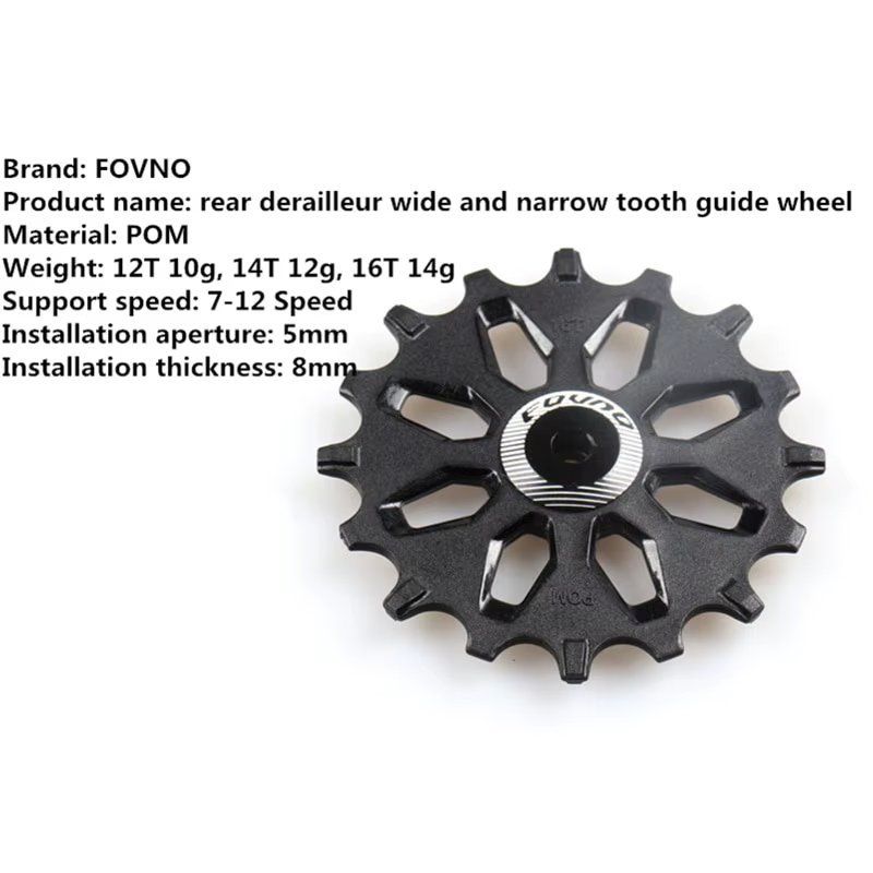 FOVNO 12T 14T 16T jeu de poulies de dérailleur arrière Support de roue de guidage à dents larges et 