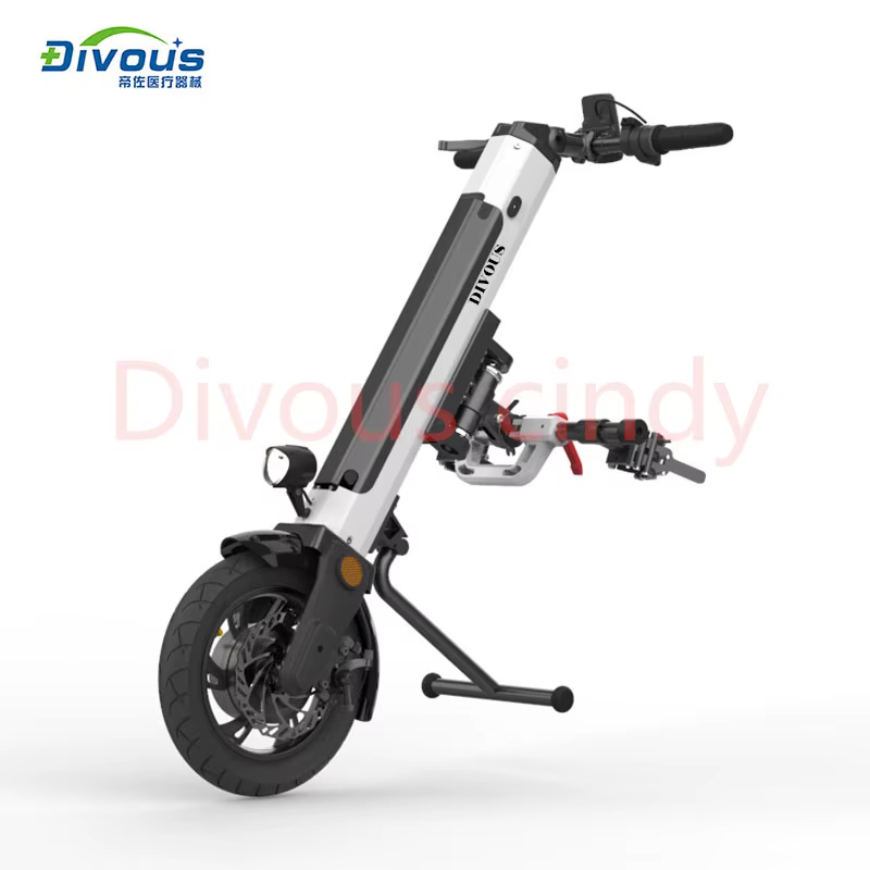 Vélo à main électrique pour fauteuil roulant, fixation avant pour fauteuil roulant de sport, remorqu