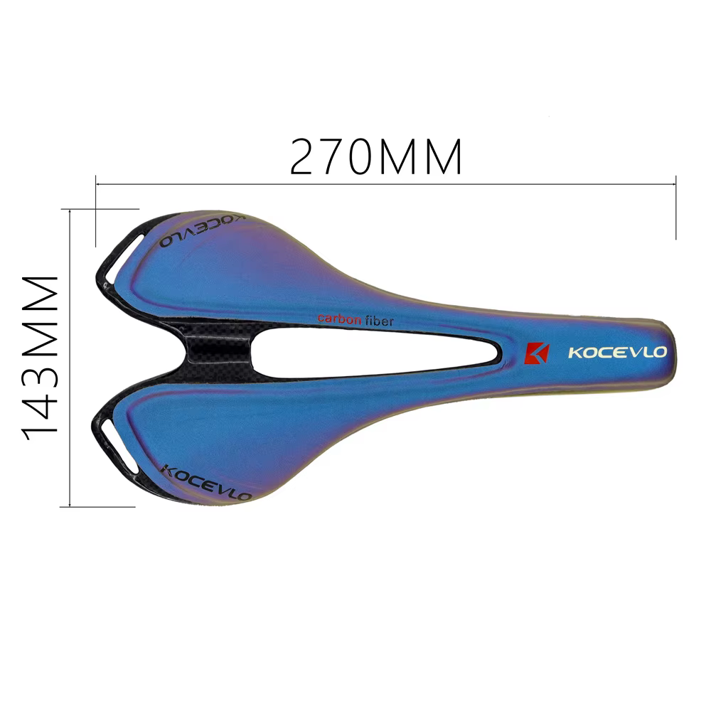 KOCEVLO – selle de vélo de route en Fiber de carbone + cuir, coussin de siège, décoloration de vélo 
