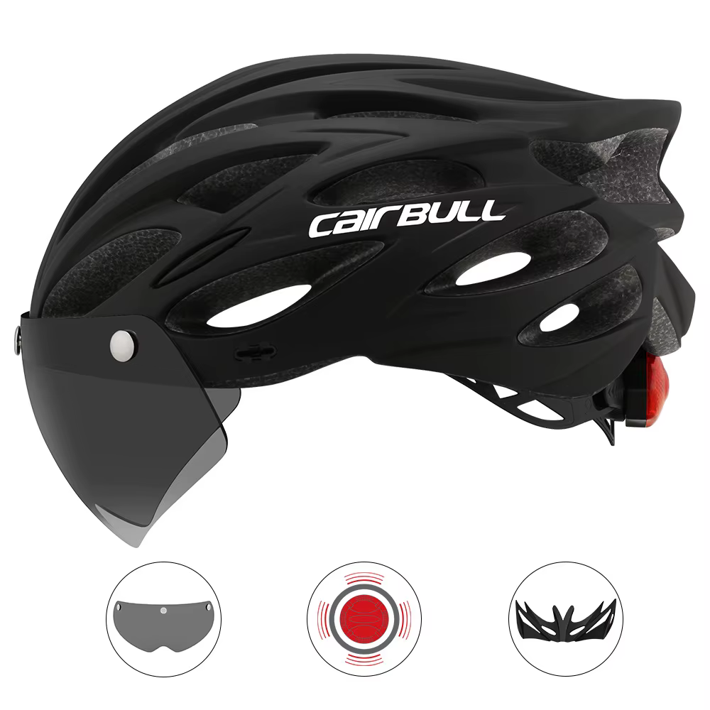 Casque de vélo Cairbull Casques de montagne ultralégers moulés intergralement avec lunettes à visièr