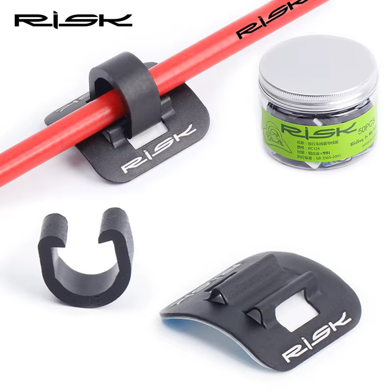 RISK Fixe-câbles de vélo en forme de C pour tube de frein et de transmission, pince de fixation pour