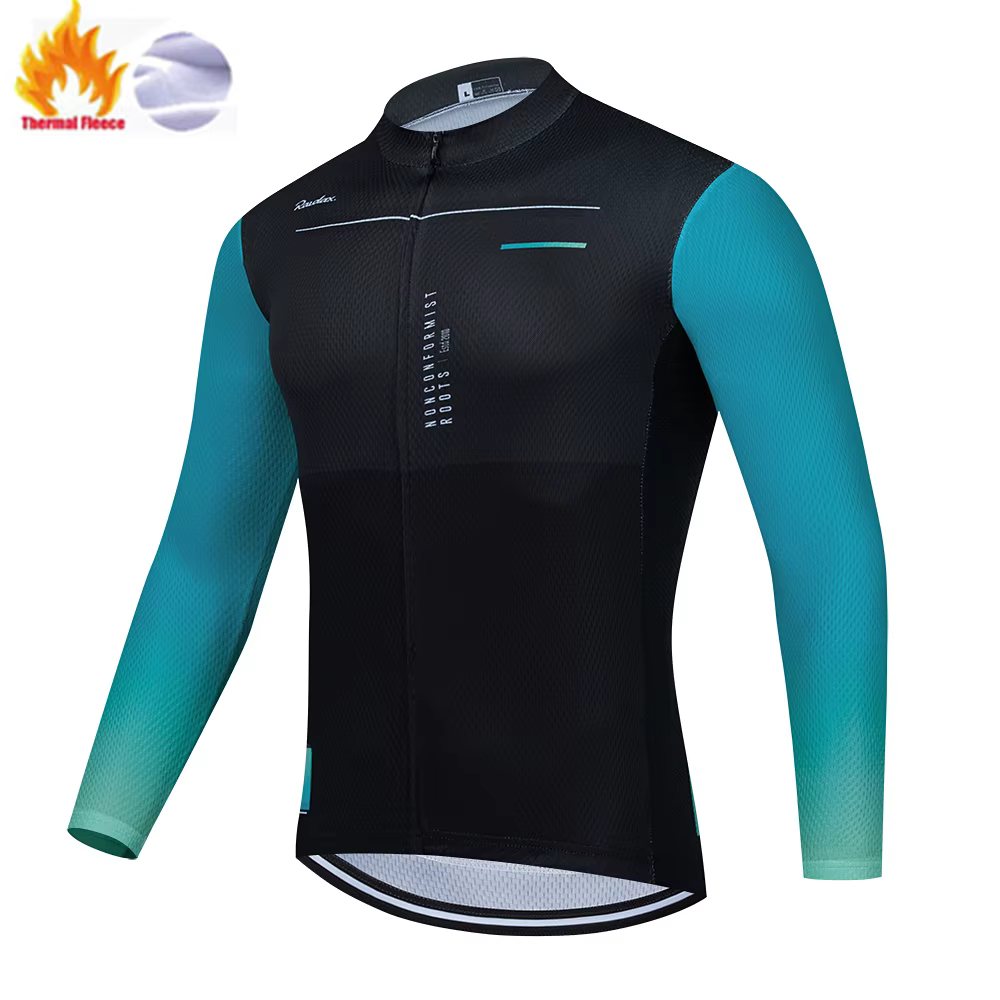Hommes vestes d'hiver 2025 équipe Raudax hiver vêtements de cyclisme vtt à manches longues maillots