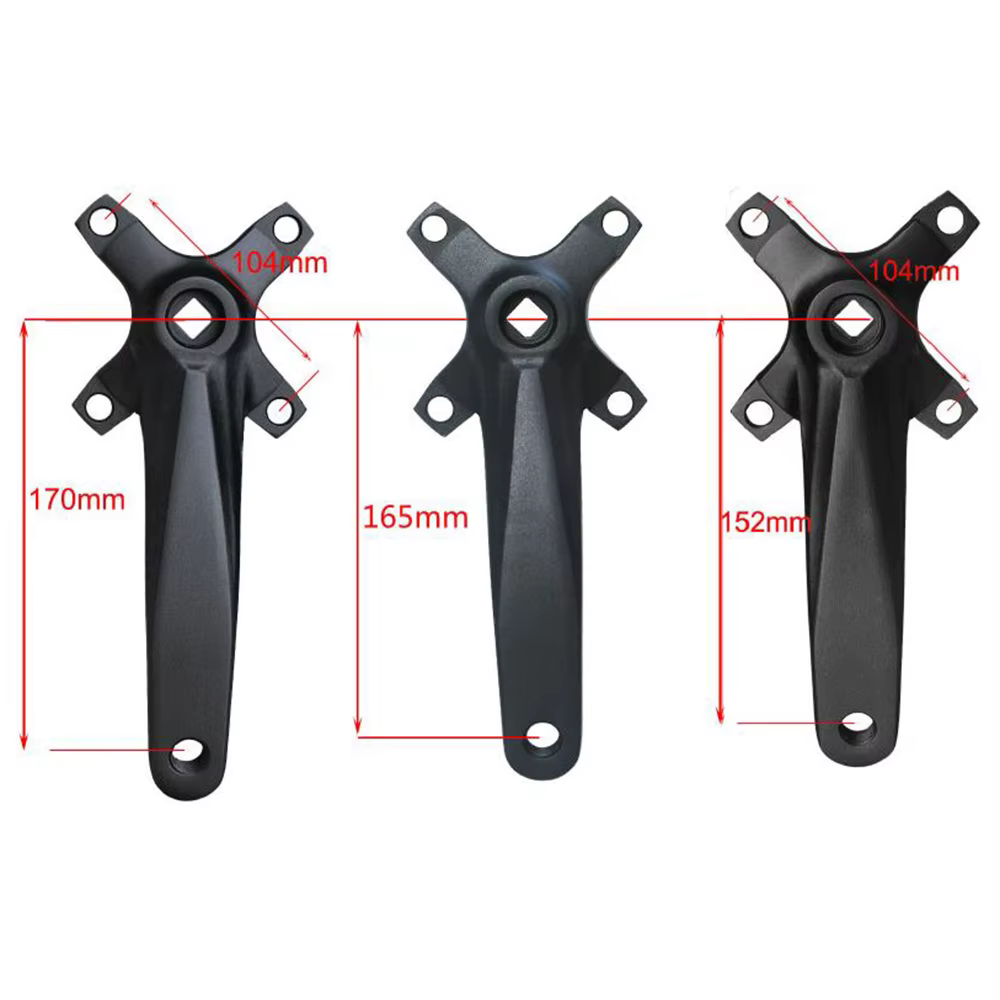 104BCD – pignon de manivelle de vélo, 152/165/170mm, pour vtt, trou carré, 30T 32T 34T 36T 38T, plat