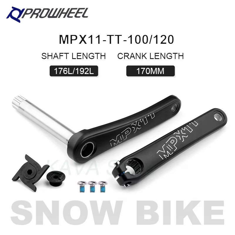 PROWHEEL Neige Vélo 170mm Pédalier Axe 176/192mm Gros Vélo Manivelle Pédalier BB 100/120 E-BIKE Pièc