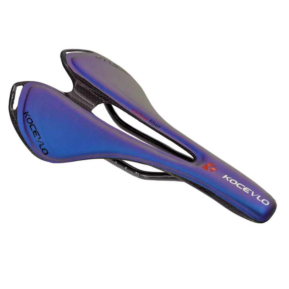 KOCEVLO – selle de vélo de route en Fiber de carbone + cuir, coussin de siège, décoloration de vélo 