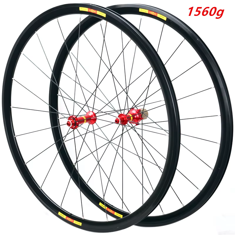Jeu de roues de vélo de route ultralégères en alliage, frein V, BMX, 1560g, 16 H, 21H, 700C