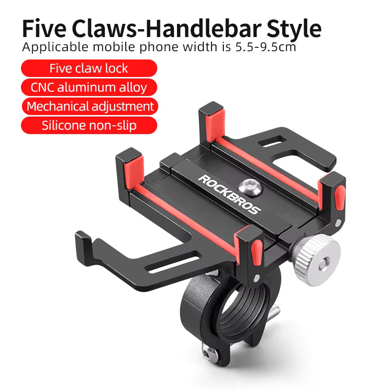 ROCKBROS support de téléphone de vélo en alliage d'aluminium support de vélo réglable Rotation 360 s